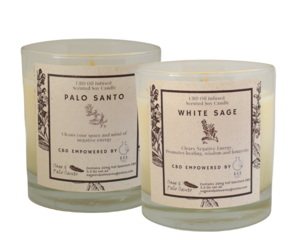 White Sage & Palo Santo Full Spectrum CBD Candles 20mg